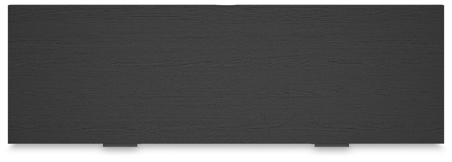 Socalle Queen Platform Bed with Dresser, Chest and 2 Nightstands in Black - PKG019047