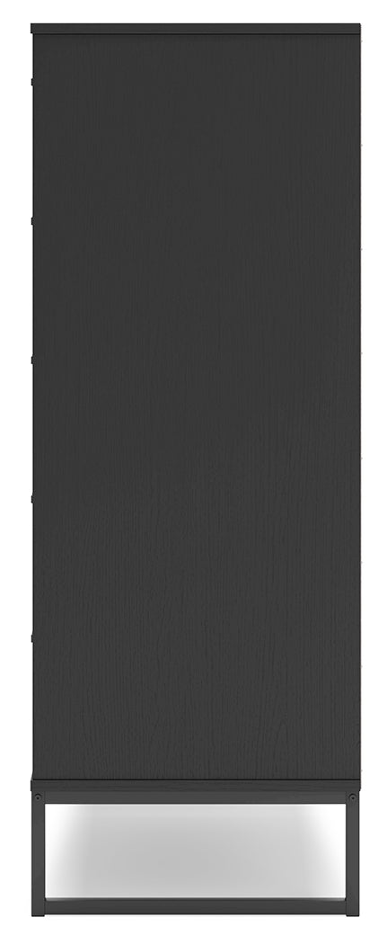 Socalle Queen Platform Bed with Dresser, Chest and Nightstand in Black - PKG018855