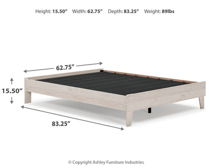 Socalle Queen Platform Bed with Mattress in Light Natural - PKG018225
