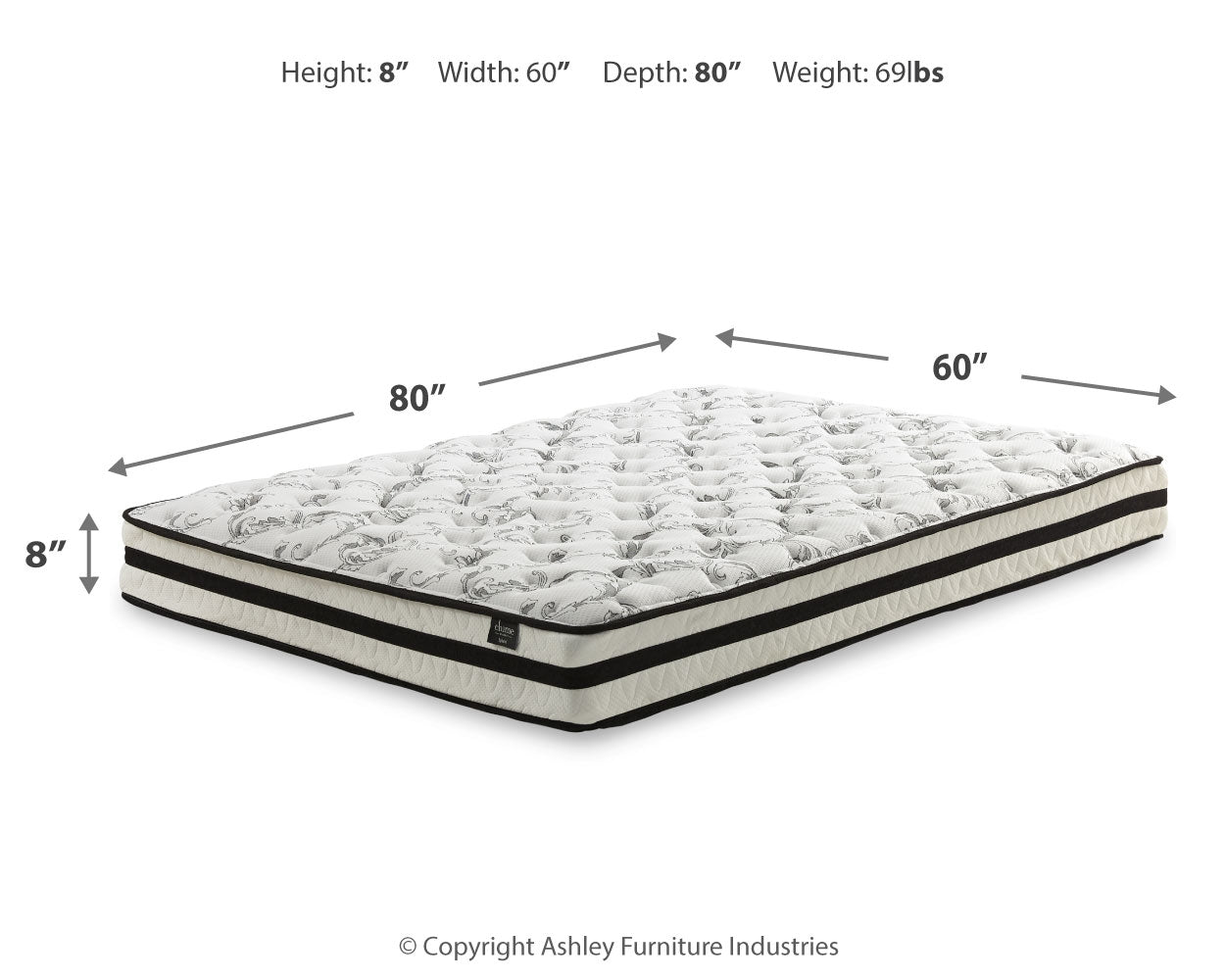 Socalle Queen Platform Bed with Mattress in Light Natural - PKG018225
