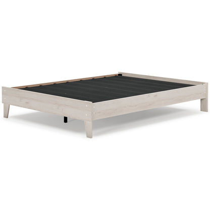 Socalle Queen Platform Bed with Mattress in Light Natural - PKG018225