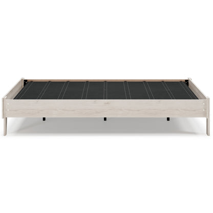 Socalle Queen Platform Bed with Mattress in Light Natural - PKG018227