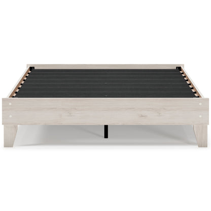 Socalle Queen Platform Bed with Mattress in Light Natural - PKG018228