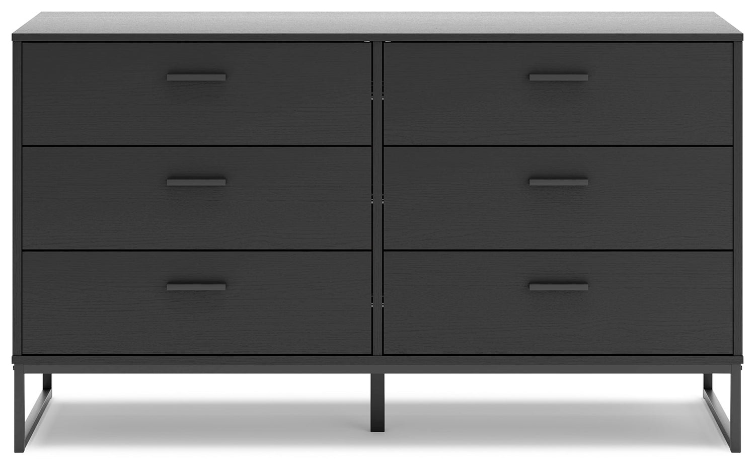 Socalle Twin Panel Headboard with Dresser and 2 Nightstands in Black - PKG019049