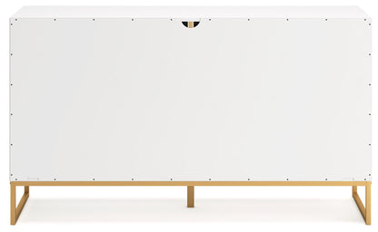 Socalle Twin Panel Headboard with Dresser and 2 Nightstands in Two-tone - PKG019073