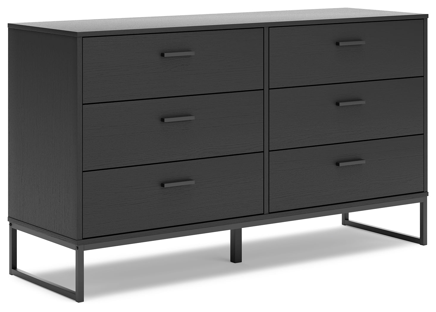 Socalle Twin Panel Headboard with Dresser in Black - PKG018856