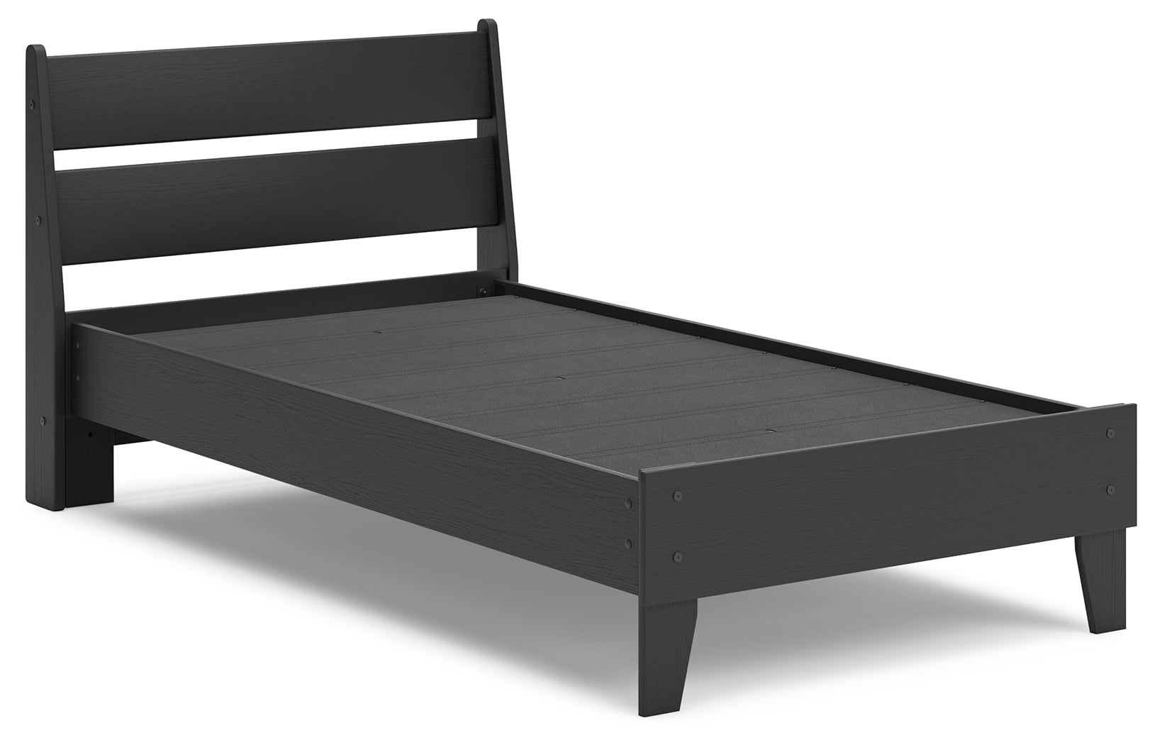 Socalle Twin Panel Platform Bed with Dresser and Nightstand in Black - PKG018869