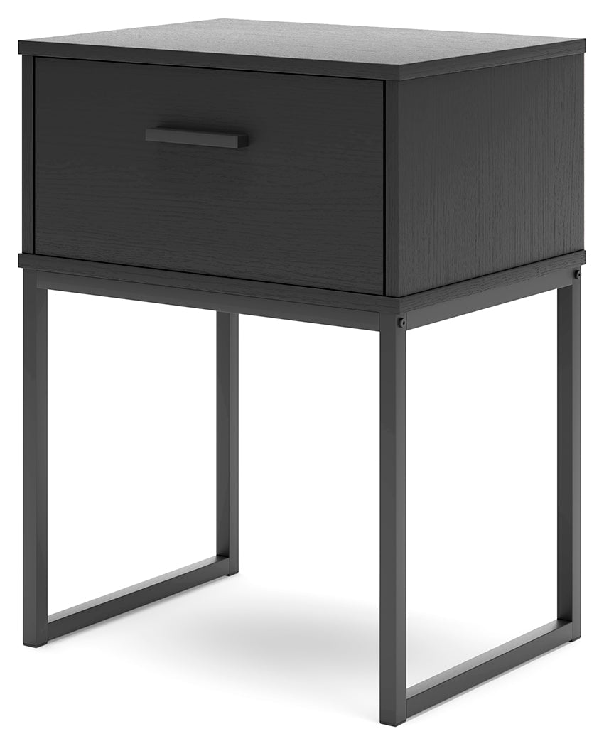 Socalle Twin Panel Platform Bed with Dresser, Chest and Nightstand in Black - PKG018871