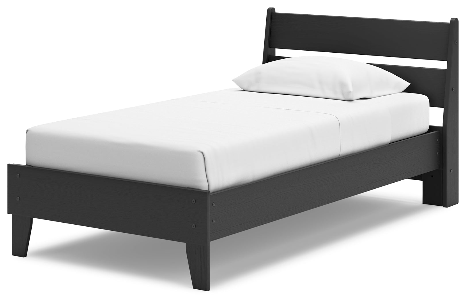 Socalle Twin Panel Platform Bed with Dresser in Black - PKG018868
