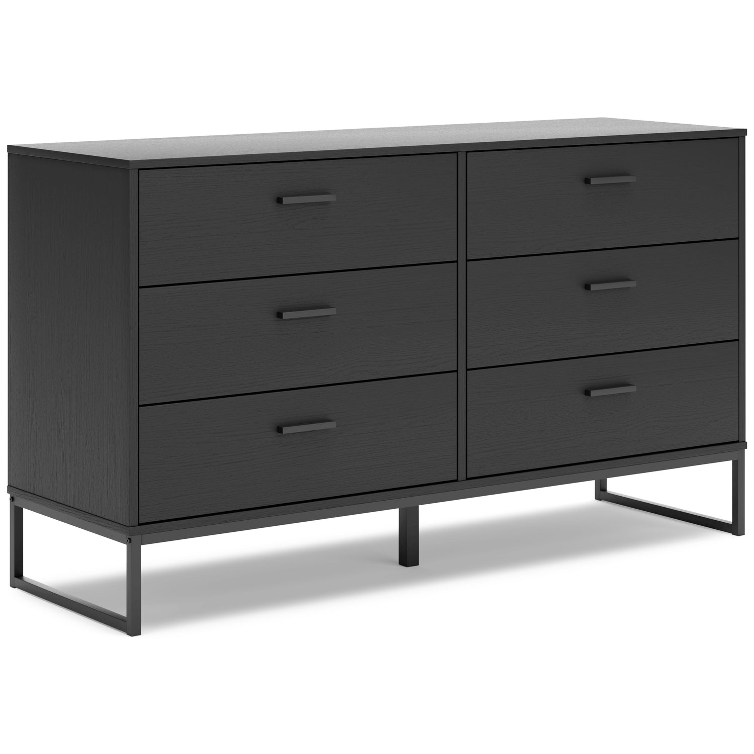 Socalle Twin Panel Platform Bed with Dresser in Black - PKG018868
