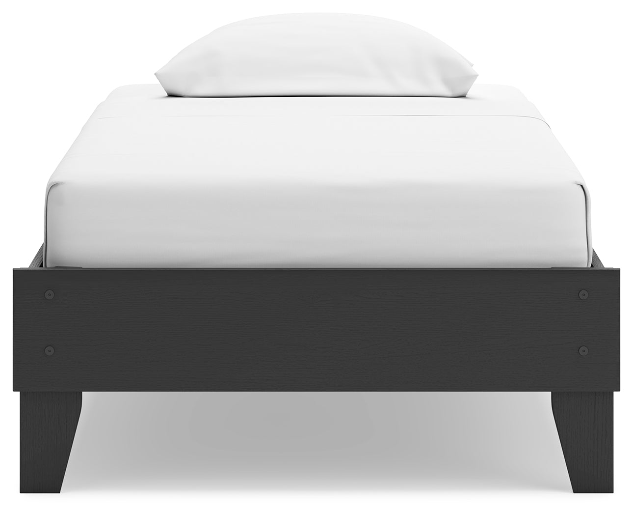 Socalle Twin Platform Bed with Dresser, Chest and Nightstand in Black - PKG018847