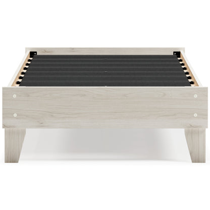 Socalle Twin Platform Bed with Mattress in Light Natural - PKG018215