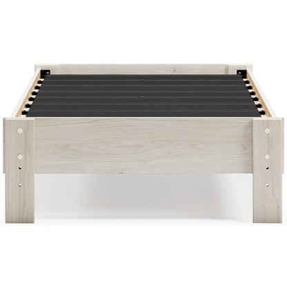 Socalle Twin Platform Bed with Mattress in Light Natural - PKG018217
