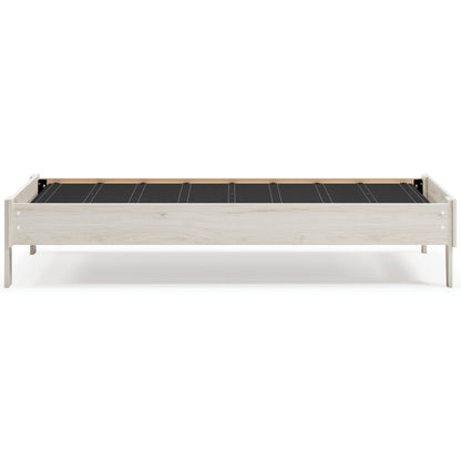 Socalle Twin Platform Bed with Mattress in Light Natural - PKG018218