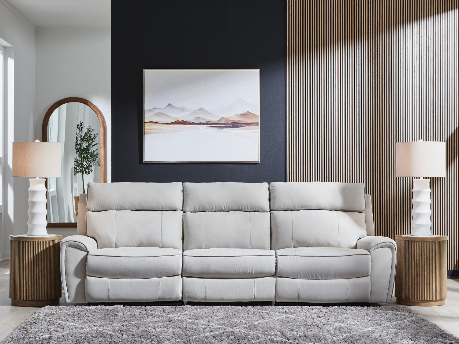Social Pointe Pearl/Ash 3-Piece Power Reclining Sectional - PC98802S1