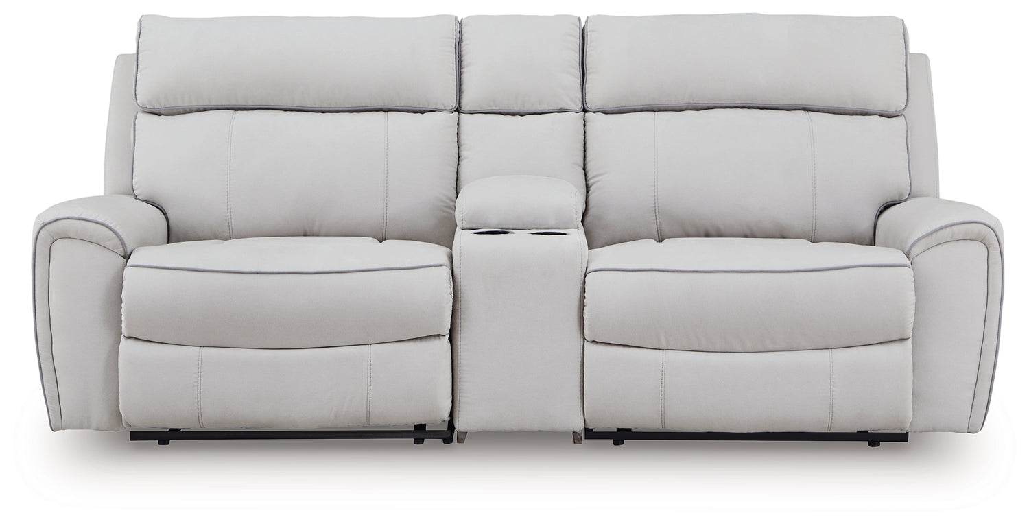 Social Pointe Pearl/Ash 3-Piece Power Reclining Sectional - PC98802S3