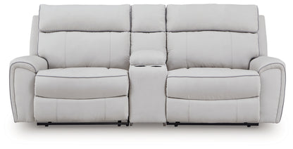 Social Pointe Pearl/Ash 3-Piece Power Reclining Sectional - PC98802S3