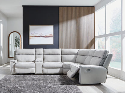 Social Pointe Pearl/Ash 6-Piece Power Reclining Sectional - PC98802S10