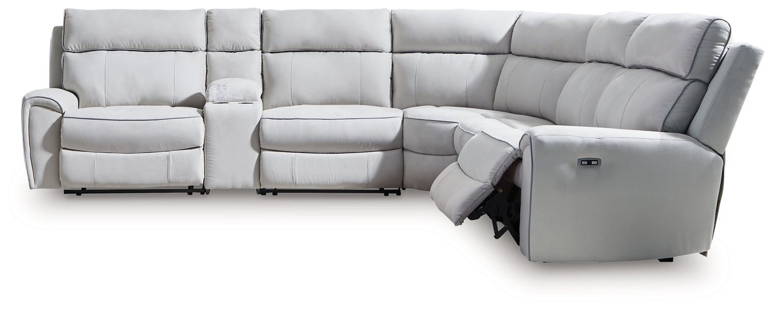 Social Pointe Pearl/Ash 6-Piece Power Reclining Sectional - PC98802S10