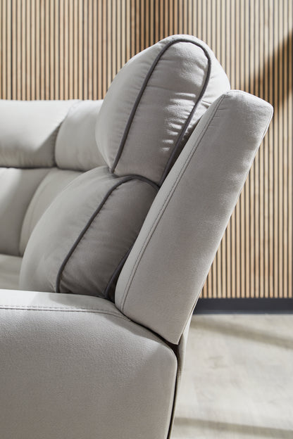 Social Pointe Pearl/Ash 6-Piece Reclining Sectional with Storage Console - PC98802S36