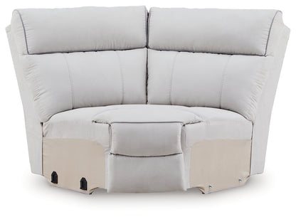 Social Pointe Pearl/Ash 7-Piece Reclining Sectional with Storage Consoles - PC98802S34