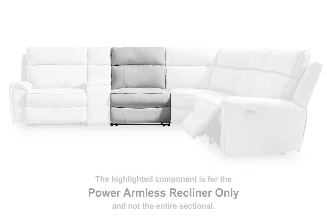 Social Pointe Pearl/Ash Power Armless Recliner - PC9880231