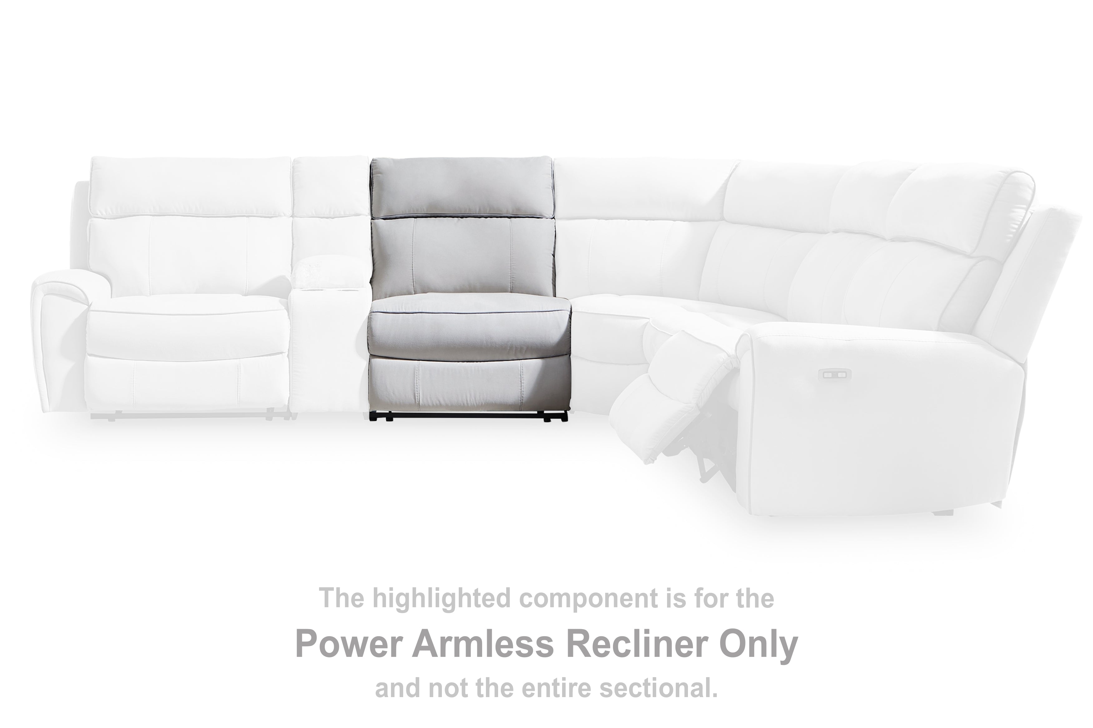 Social Pointe Pearl/Ash Power Armless Recliner - PC9880231