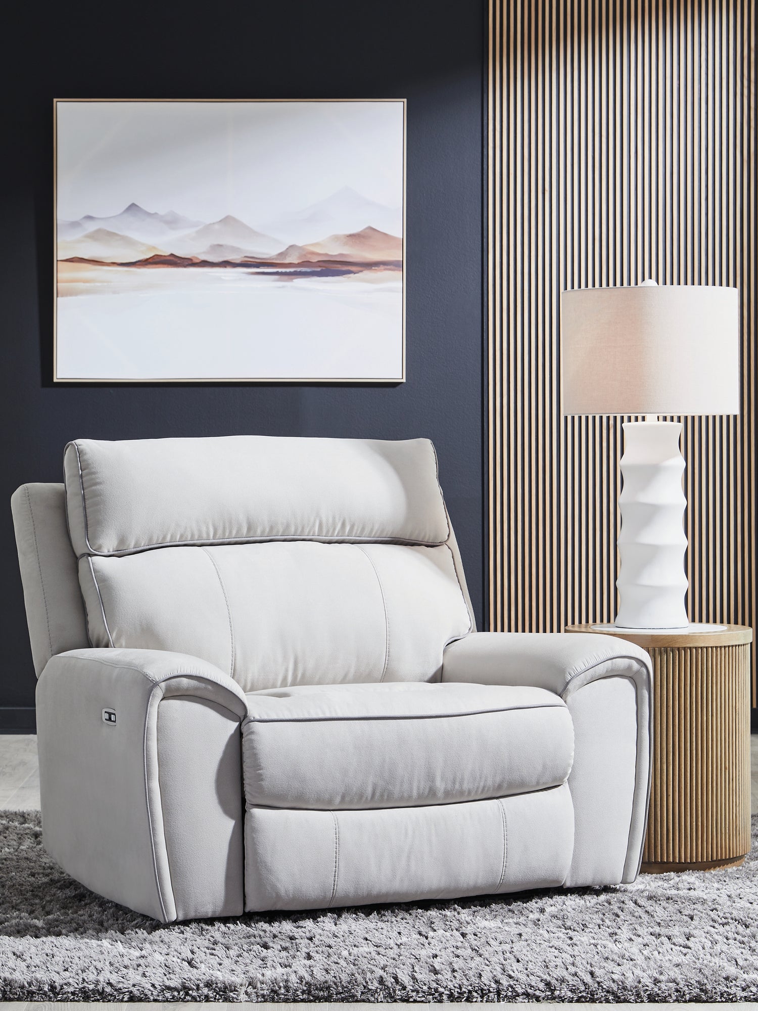 Social Pointe Pearl/Ash Power Recliner - PC9880282