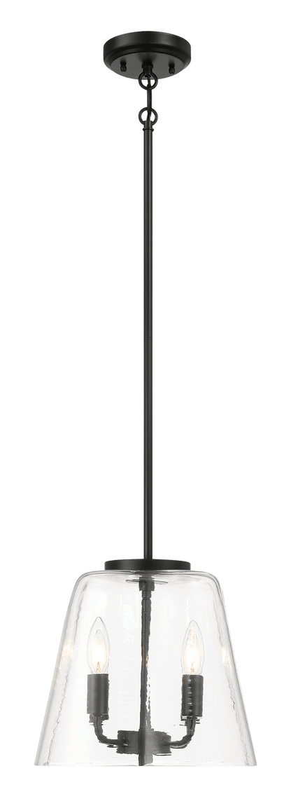 Soiree Four Candle Lights Pendant With Clear Glass - Black Finish - PNL03901201