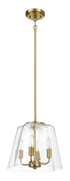 Soiree Four Candle Lights Pendant With Clear Glass - Satin Brass - PNL03901202