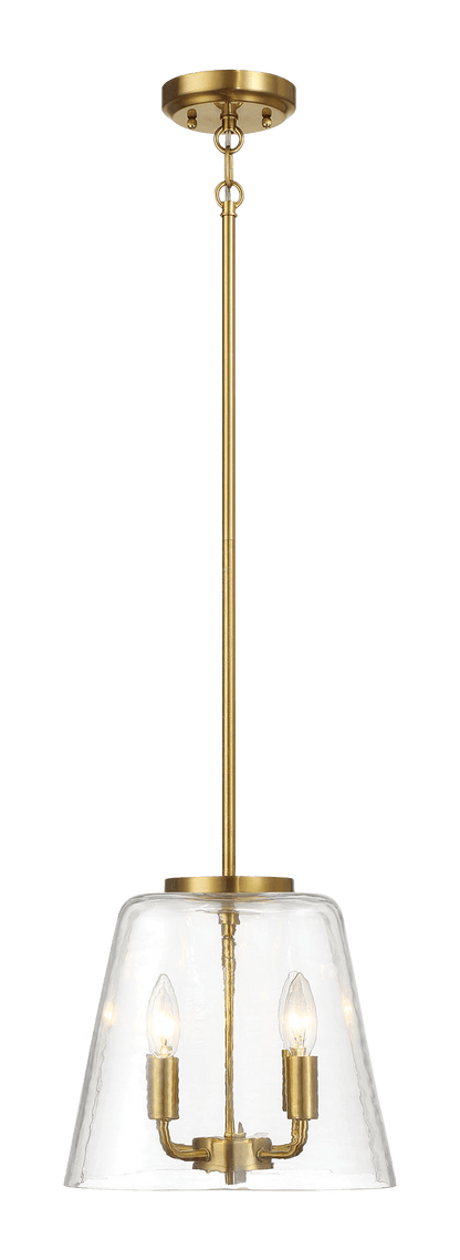 Soiree Four Candle Lights Pendant With Clear Glass - Satin Brass - PNL03901202