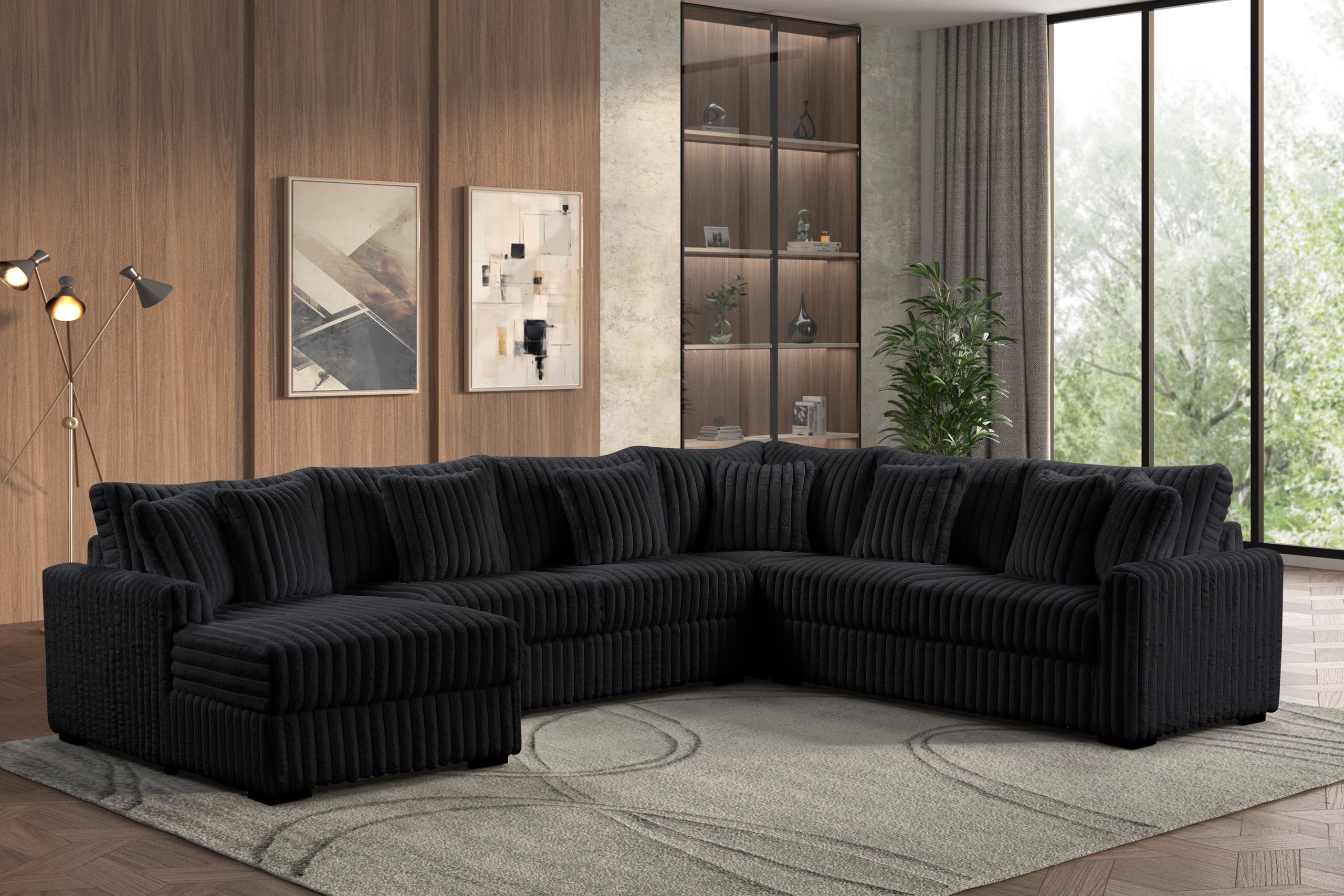 Solana Black Sectional - SOLANA BLACK
