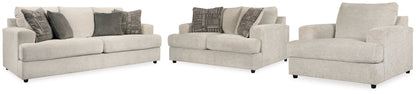 Soletren Sofa, Loveseat and Chair in Stone - PKG001865