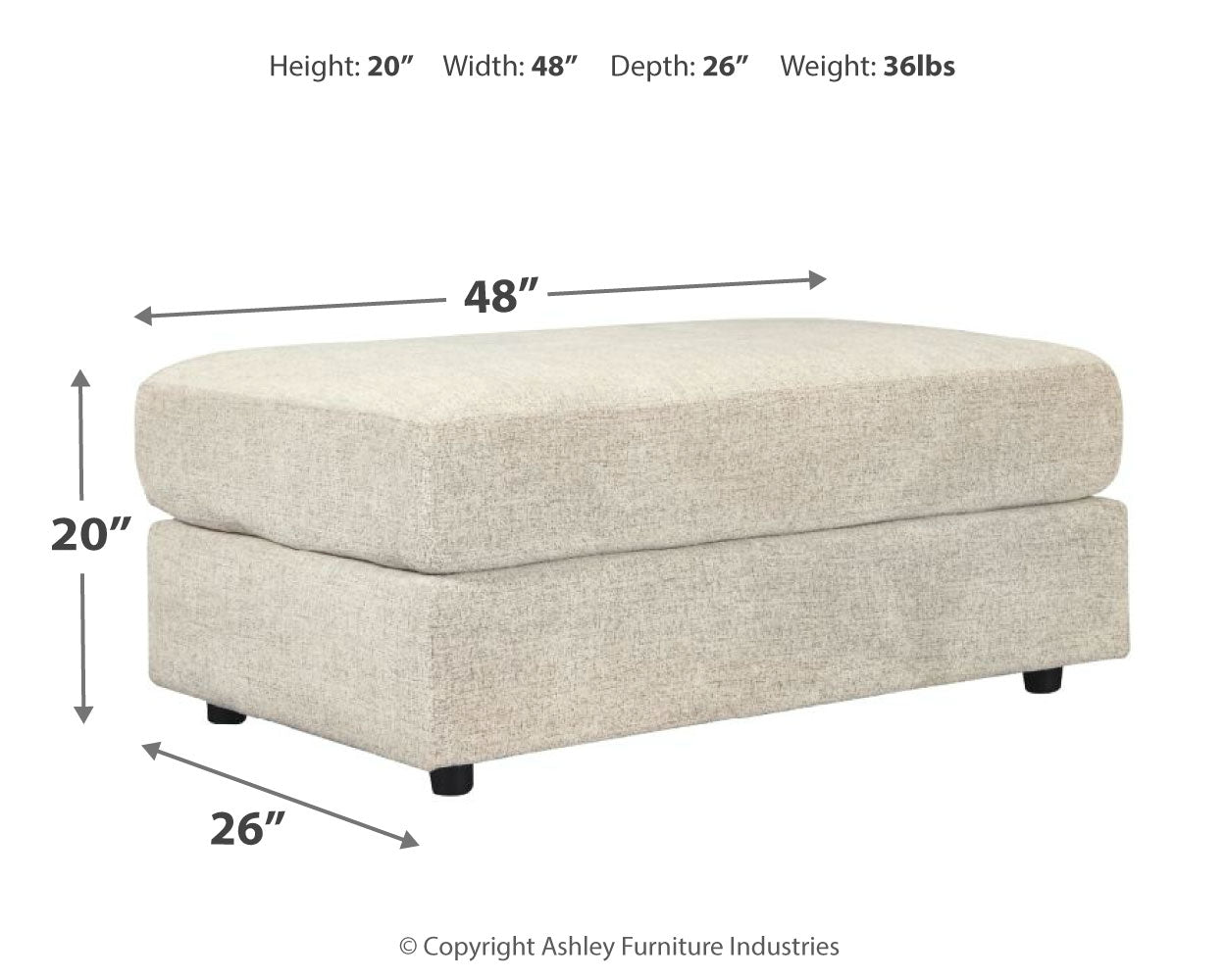 Soletren Sofa, Loveseat, Chair and Ottoman in Stone - PKG007403