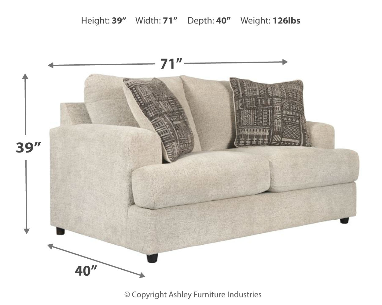 Soletren Sofa, Loveseat, Chair and Ottoman in Stone - PKG007403