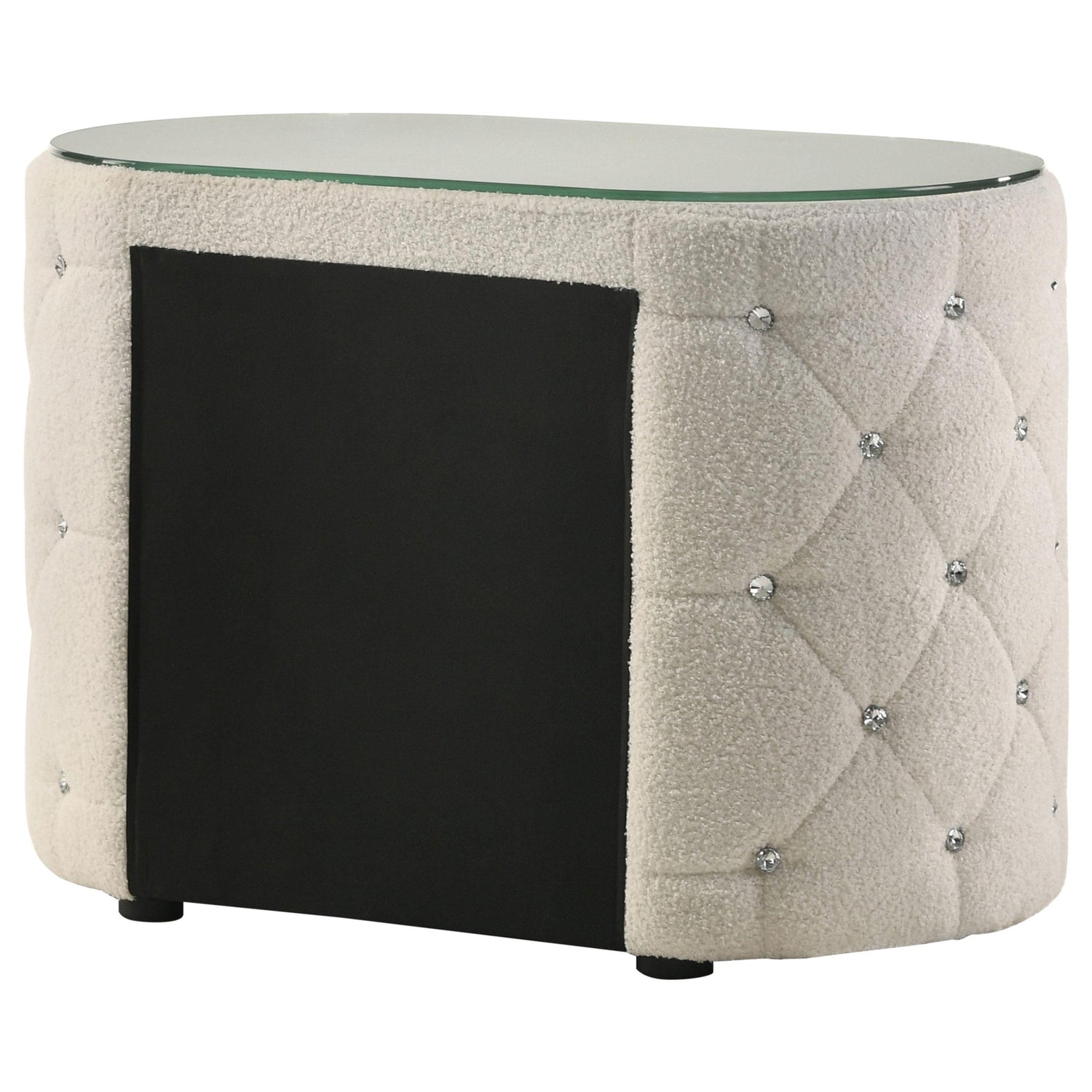 Sonya 2-drawer Upholstered Nightstand Bedside Table Ivory - 360112