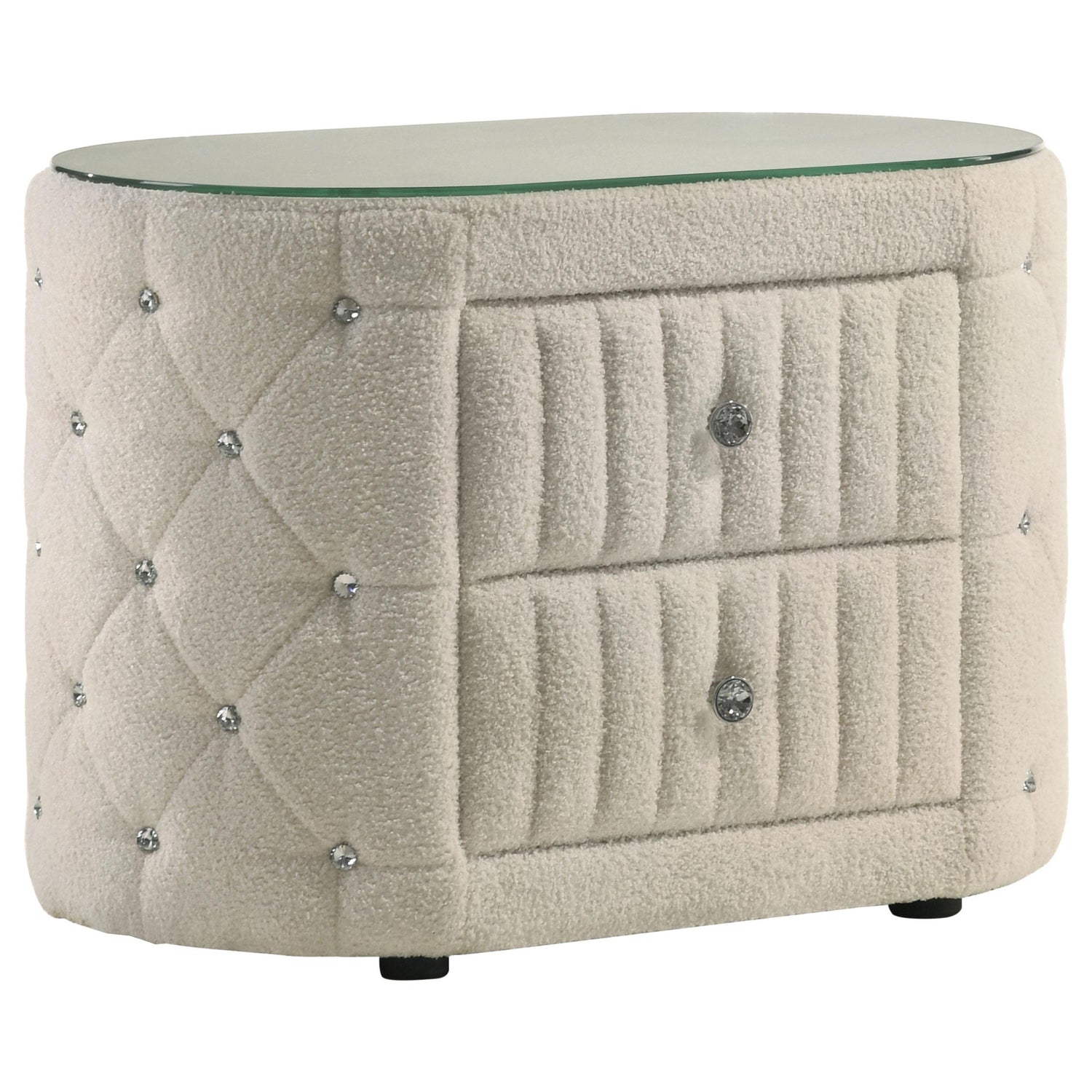 Sonya 4-piece Upholstered Queen Bedroom Set Ivory - 360111Q-S4