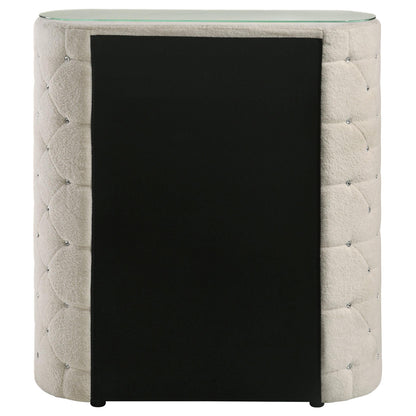 Sonya 5-drawer Upholstered Bedroom Chest of Drawers Ivory - 360115