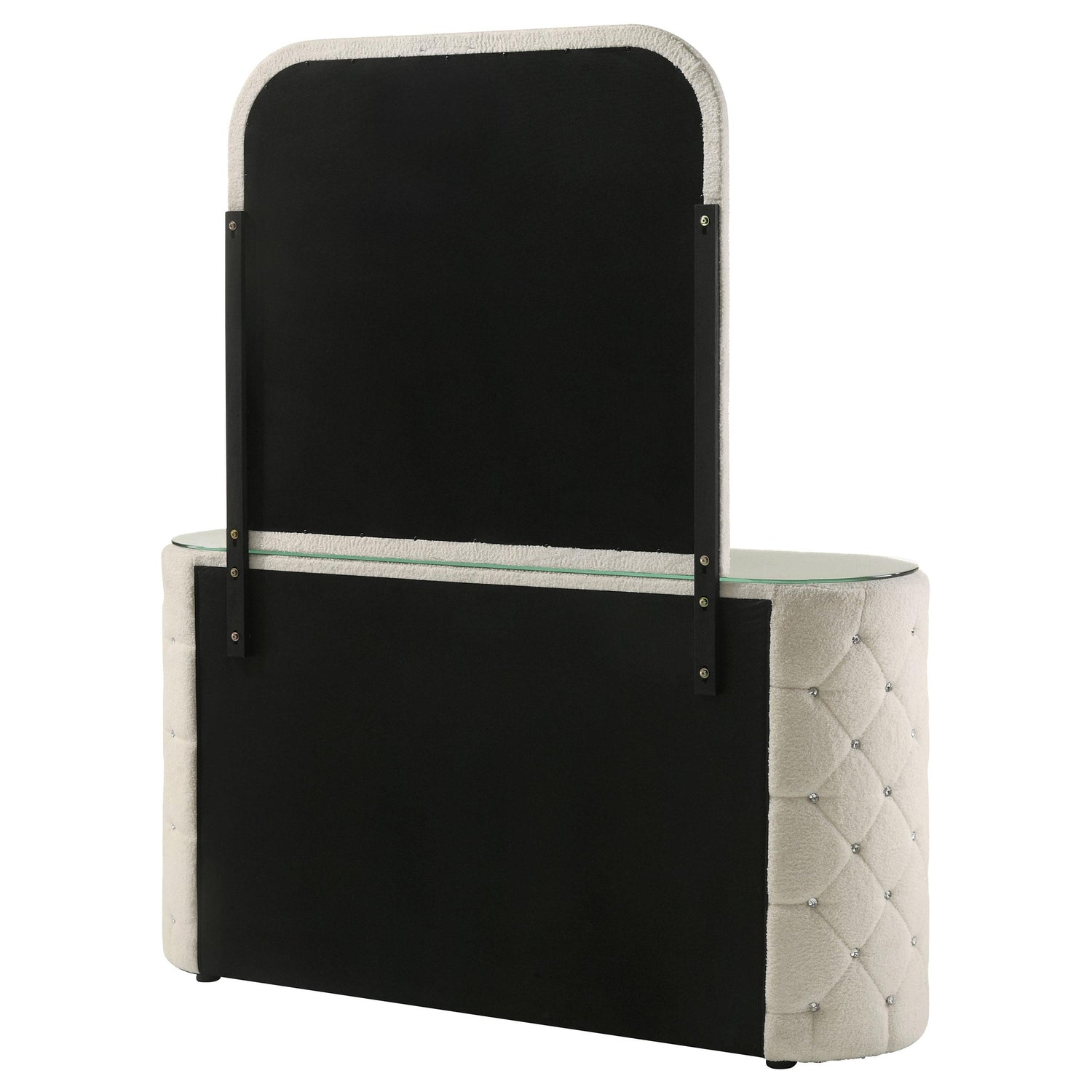 Sonya 6-drawer Upholstered Bedroom Dresser with Mirror Ivory - 360113M