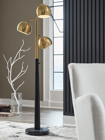 Sorcha Gold Finish/Black Floor Lamp - L206111