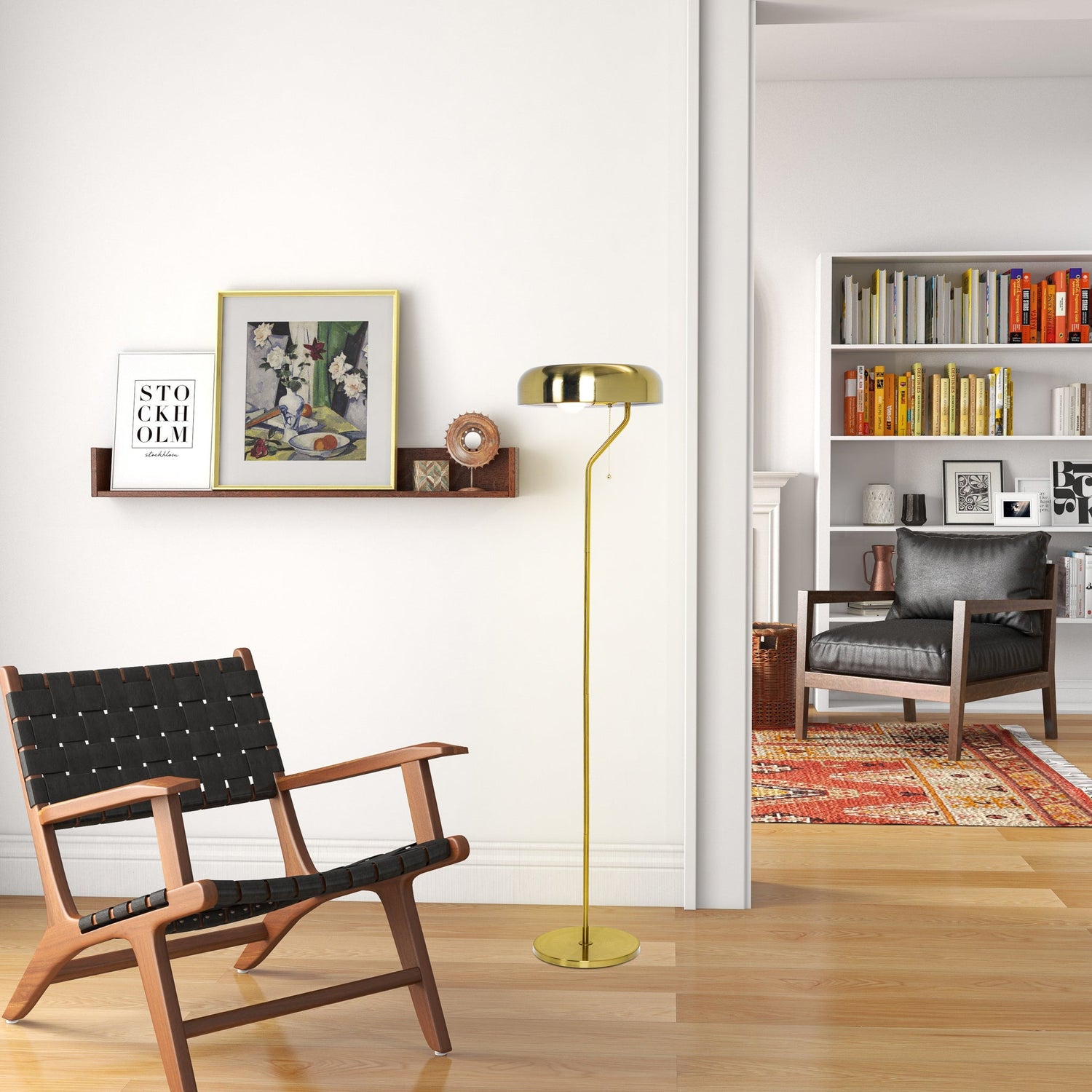 Spectra Floor Lamp - Gold outer and White inner - FLL04002301