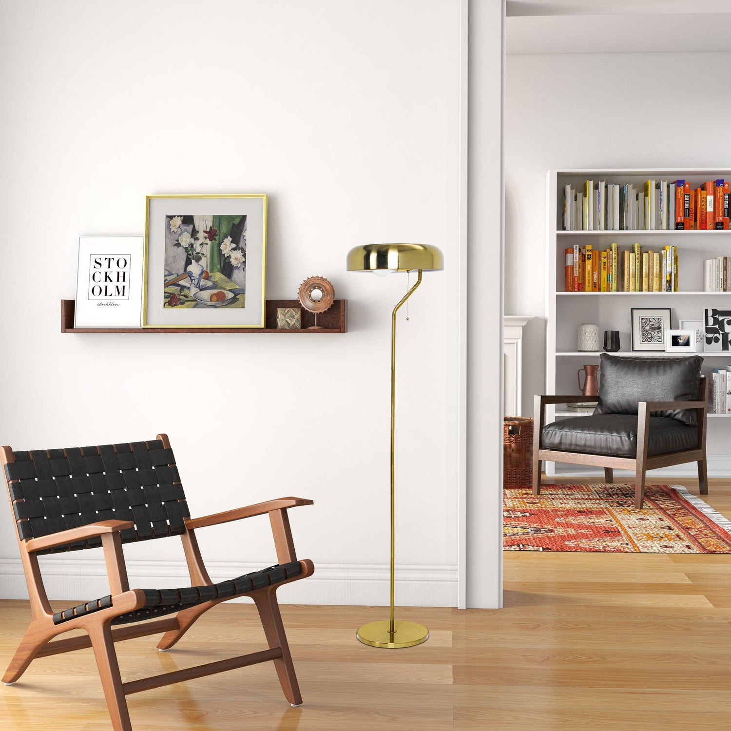 Spectra Floor Lamp - Gold outer and White inner - FLL04002301