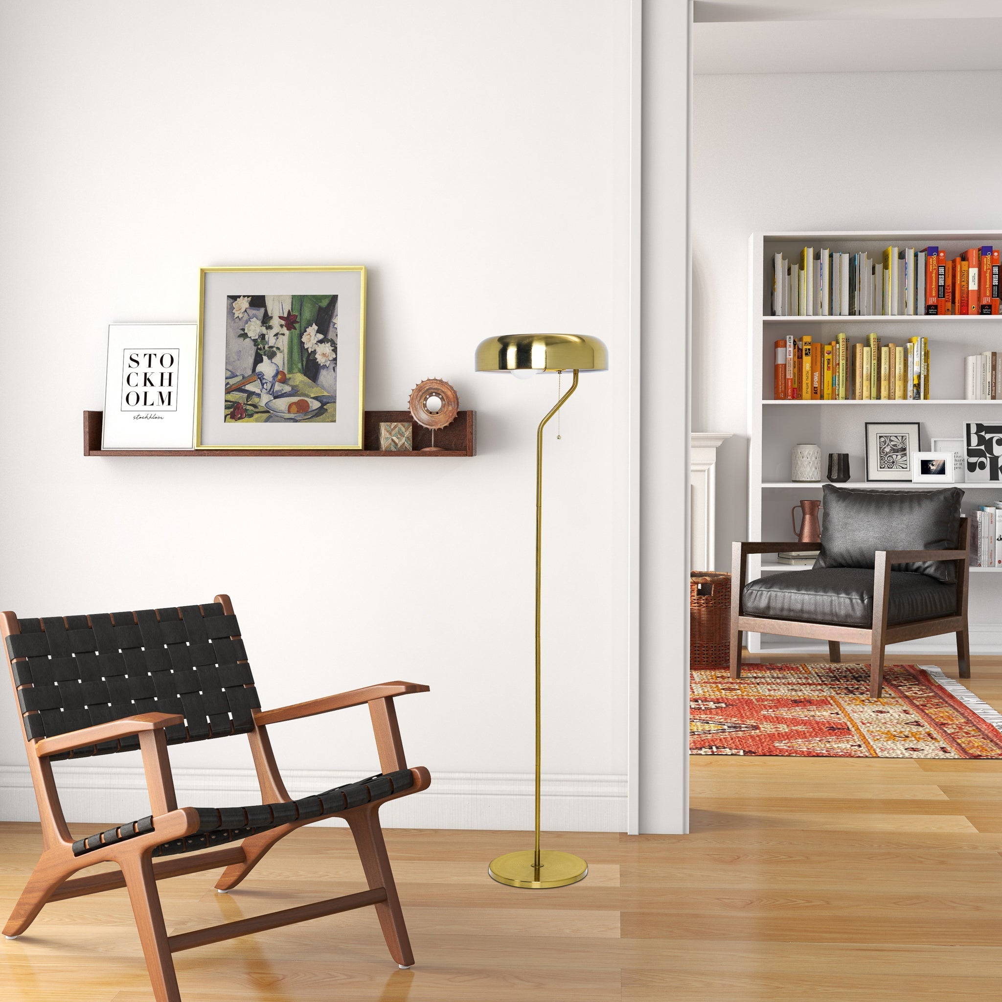 Spectra Floor Lamp - Gold outer and White inner - FLL04002301