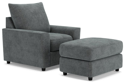 Stairatt Chair and Ottoman in Gravel - PKG014495