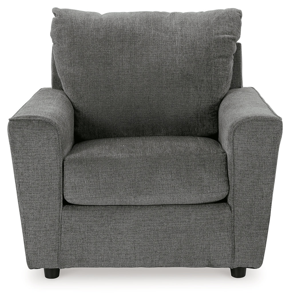 Stairatt Chair and Ottoman in Gravel - PKG014495