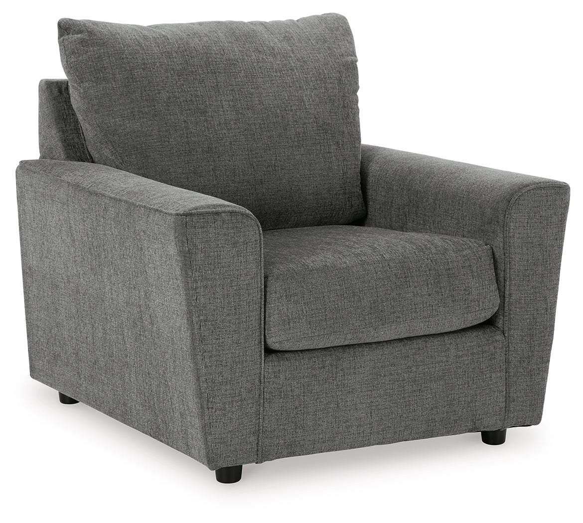 Stairatt Chair and Ottoman in Gravel - PKG014495