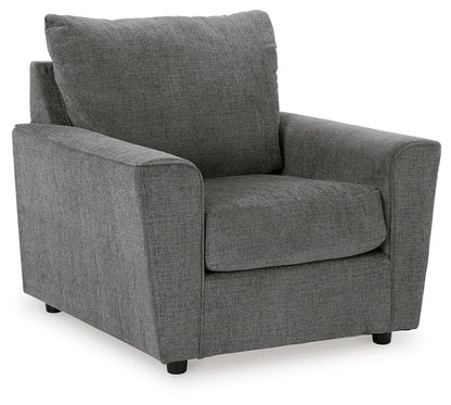 Stairatt Chair and Ottoman in Gravel - PKG014495