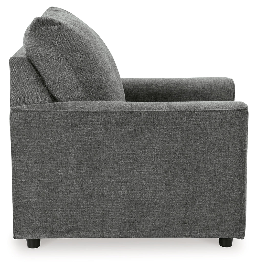 Stairatt Chair and Ottoman in Gravel - PKG014495