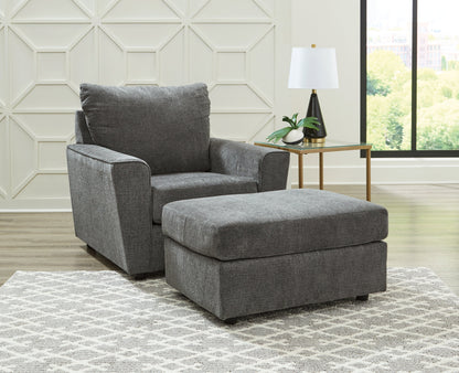 Stairatt Sofa, Loveseat, Chair and Ottoman in Gravel - PKG014497