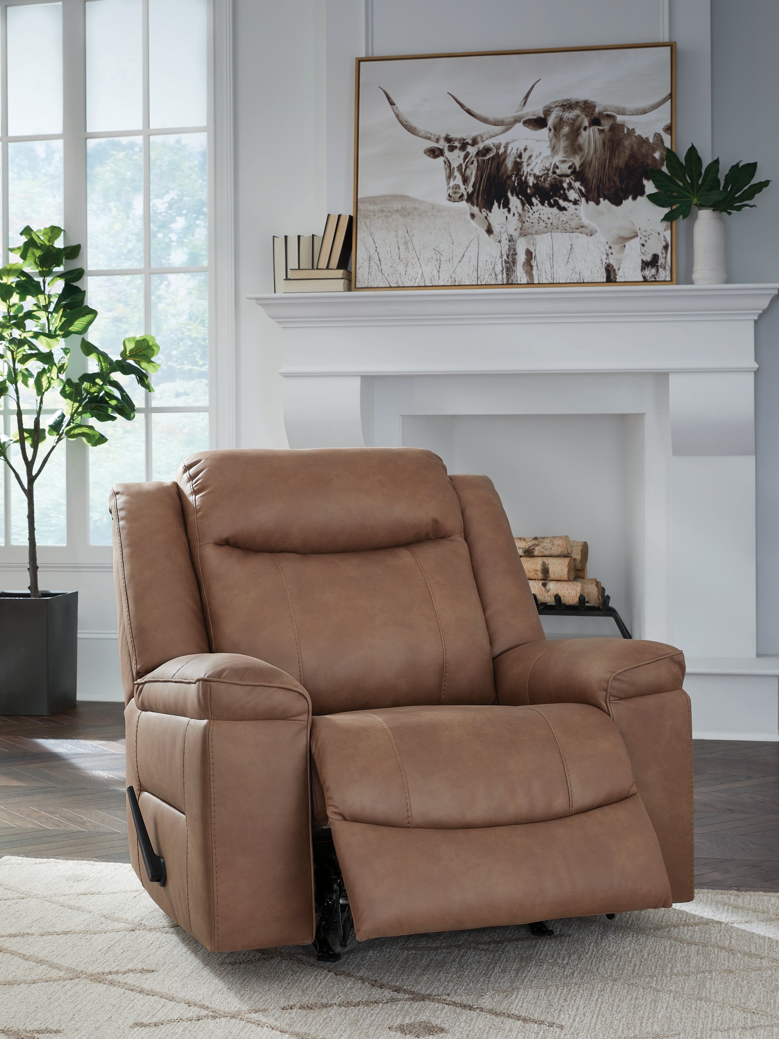 Status Check Caramel Recliner - PC6530825